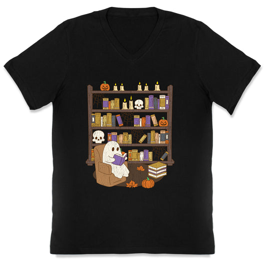 Retro Ghost Library V-Neck
