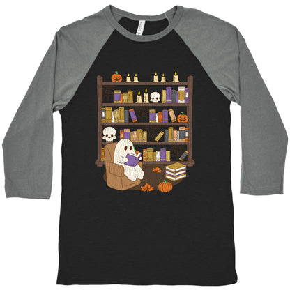 Retro Ghost Library Baseball Tee