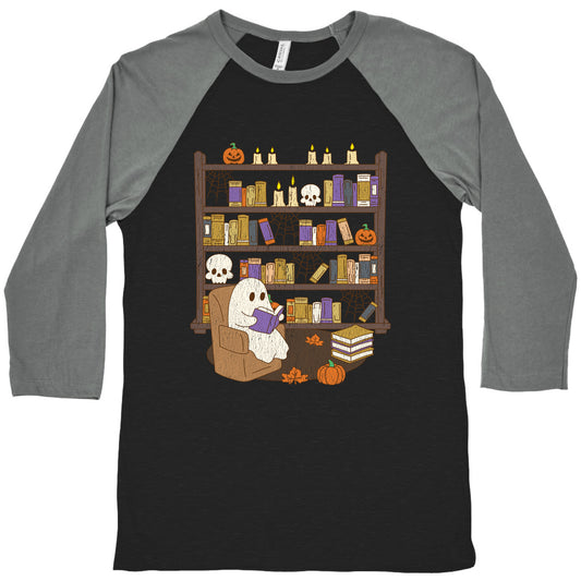 Retro Ghost Library Baseball Tee