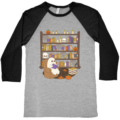 Retro Ghost Library Baseball Tee
