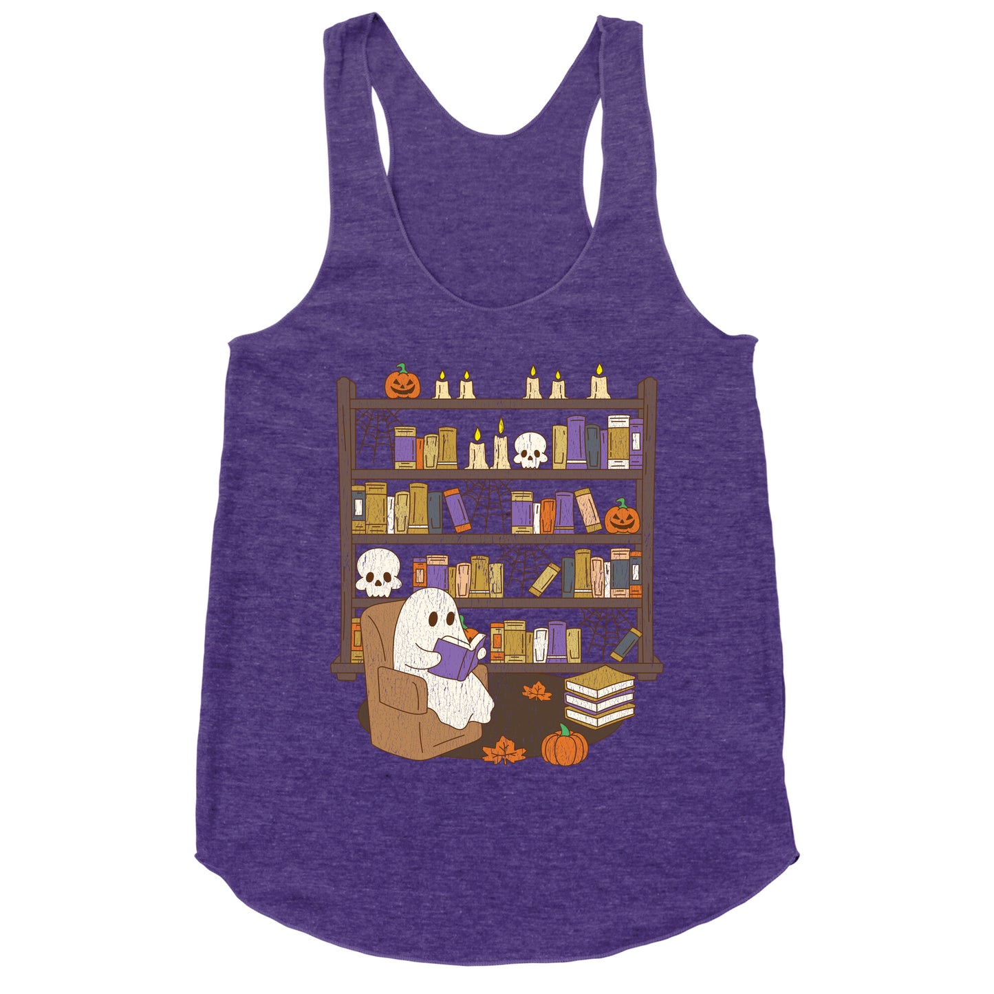 Retro Ghost Library Racerback Tank