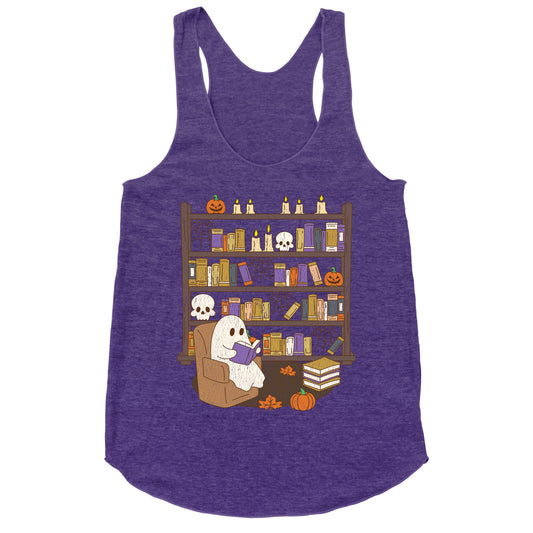 Retro Ghost Library Racerback Tank