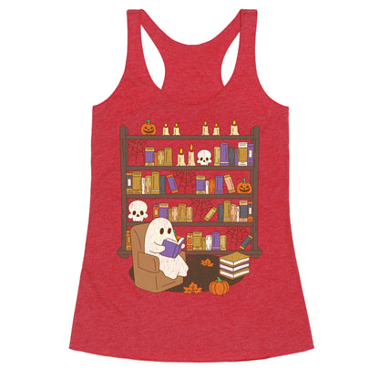 Retro Ghost Library Racerback Tank