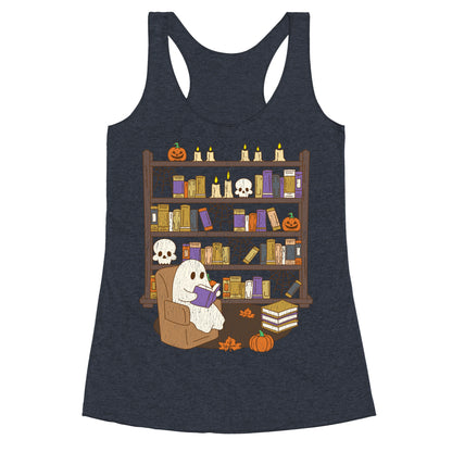 Retro Ghost Library Racerback Tank