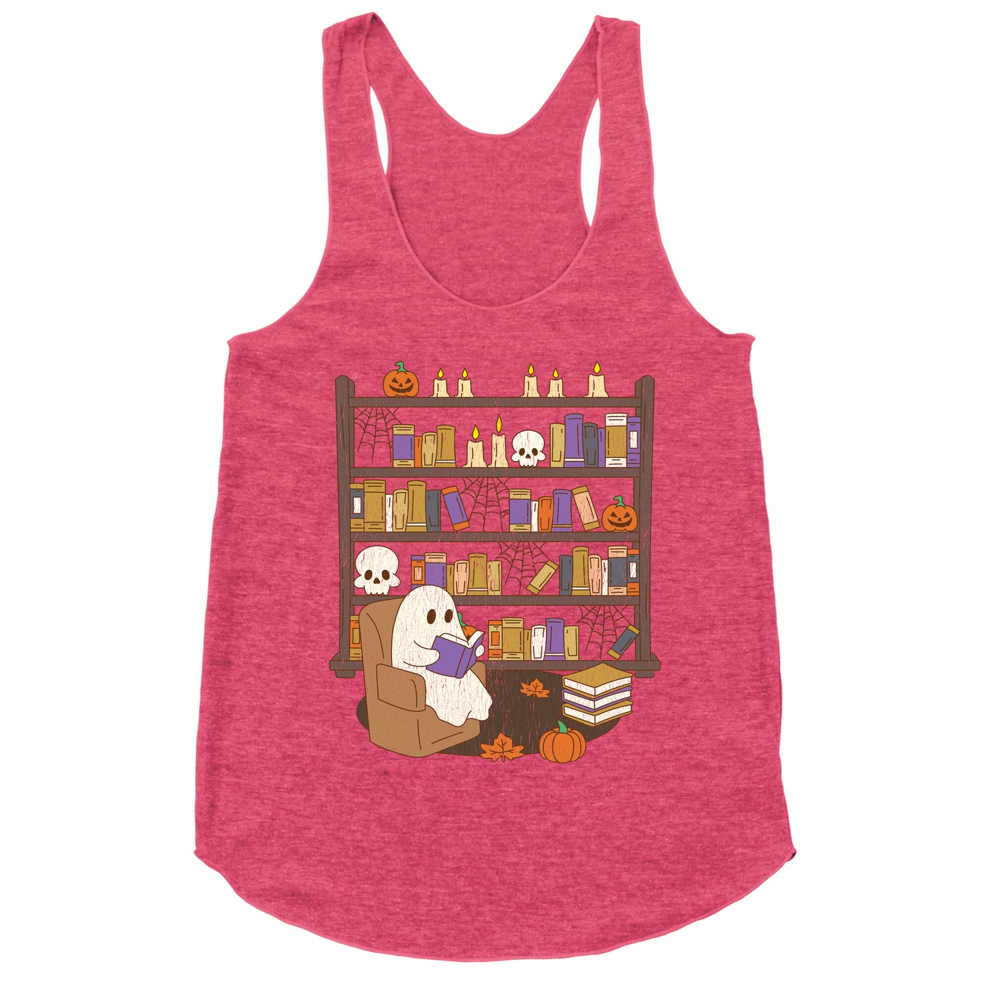 Retro Ghost Library Racerback Tank