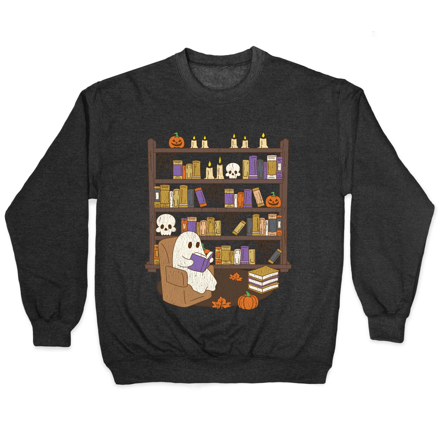Retro Ghost Library Crewneck Sweatshirt