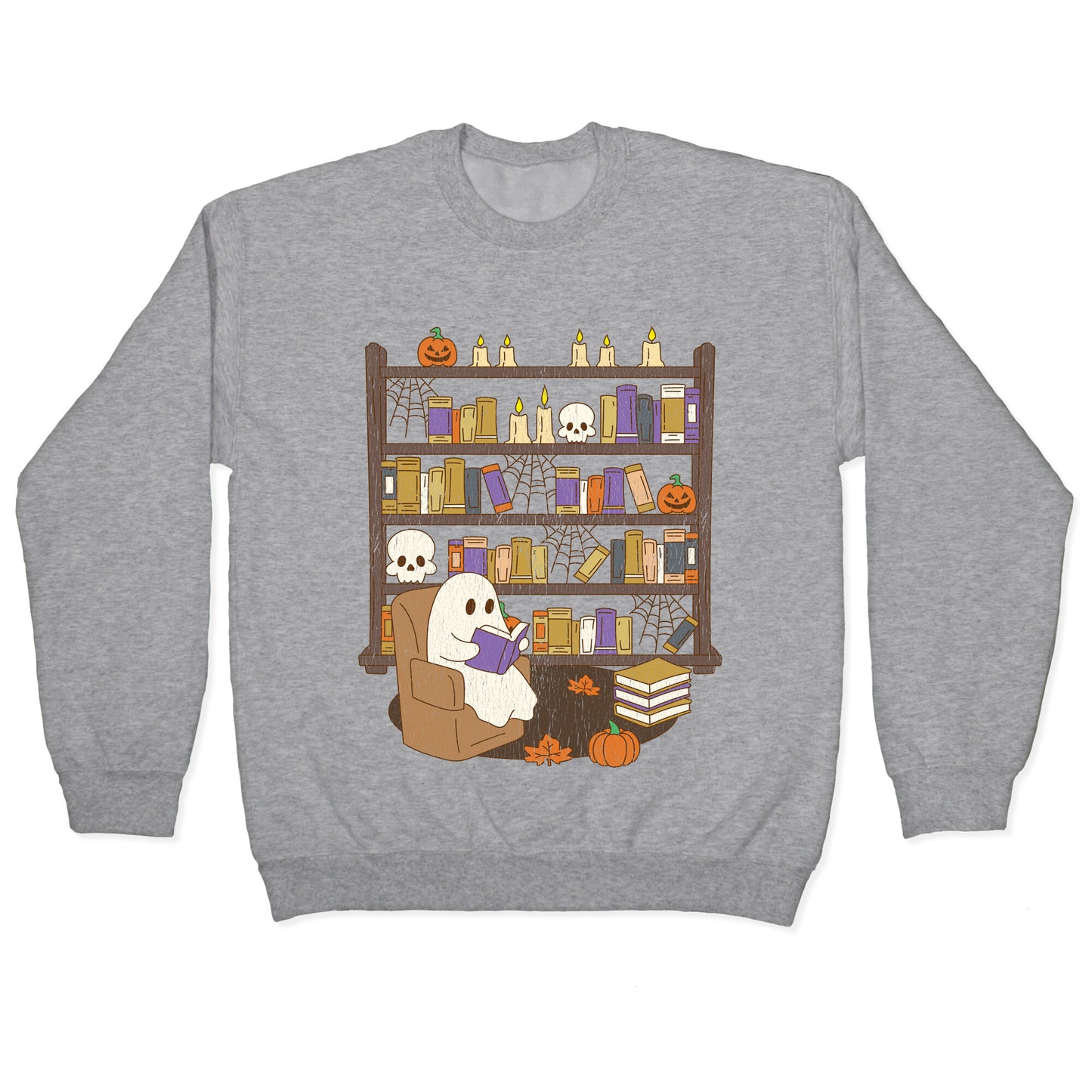 Retro Ghost Library Crewneck Sweatshirt