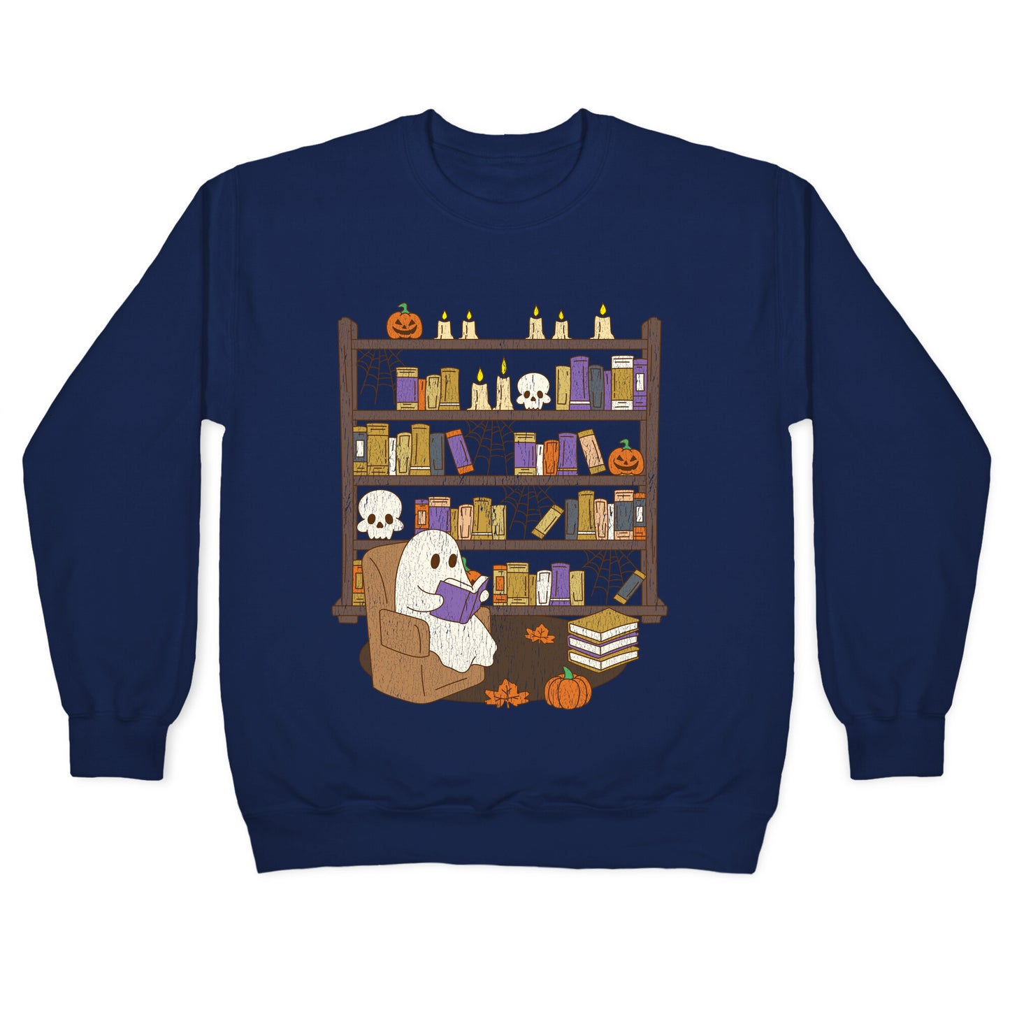 Retro Ghost Library Crewneck Sweatshirt