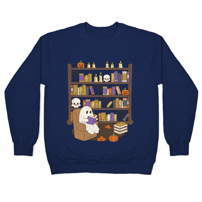 Retro Ghost Library Crewneck Sweatshirt