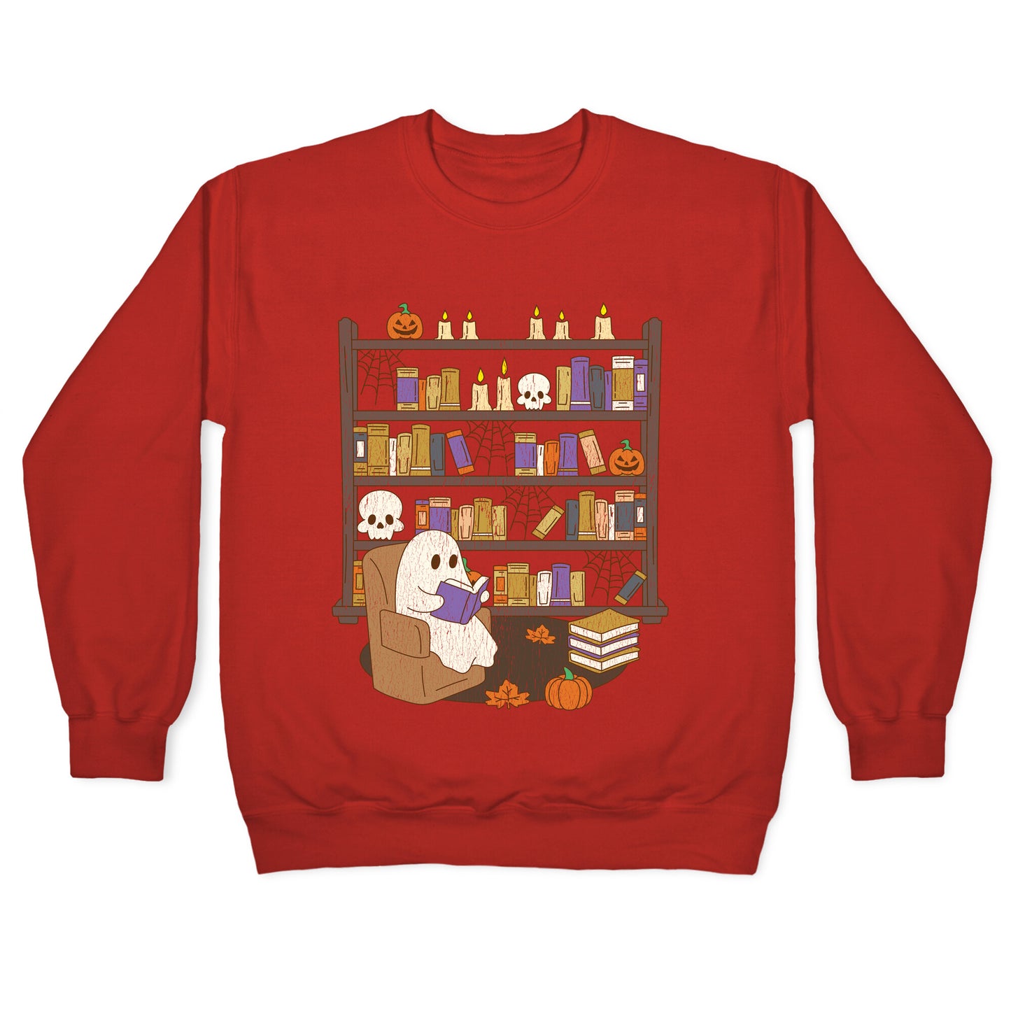 Retro Ghost Library Crewneck Sweatshirt