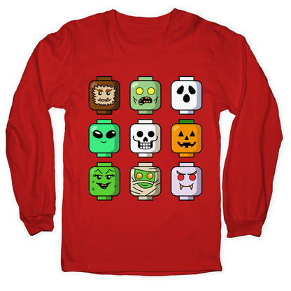 Halloween Zombie Block Heads Longsleeve Tee
