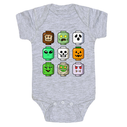 Halloween Zombie Block Heads Baby One-Piece