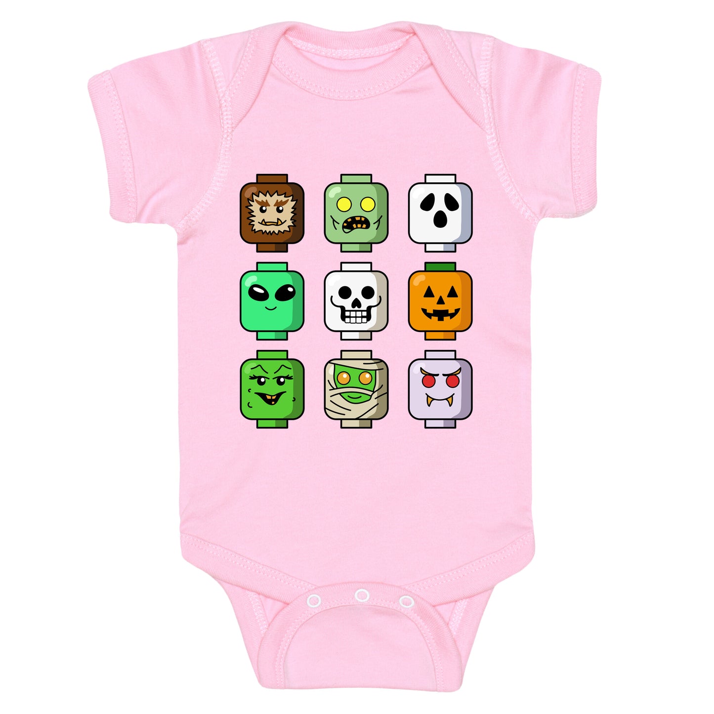 Halloween Zombie Block Heads Baby One-Piece