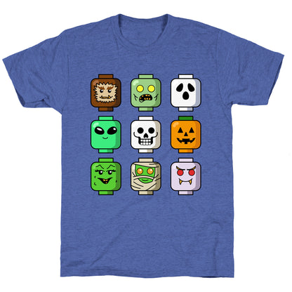 Halloween Zombie Block Heads Unisex Triblend Tee