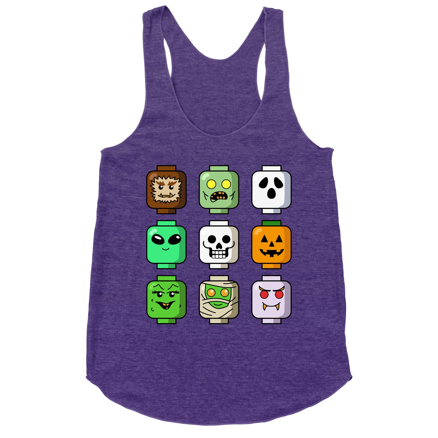 Halloween Zombie Block Heads Racerback Tank