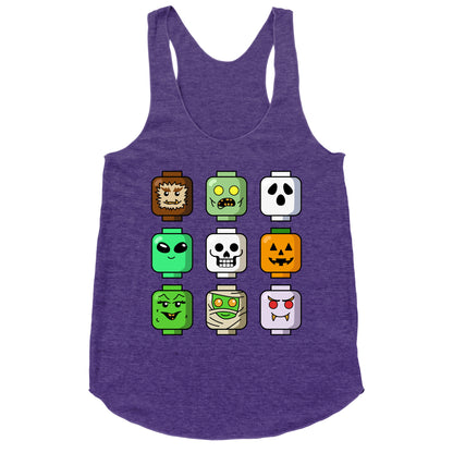 Halloween Zombie Block Heads Racerback Tank