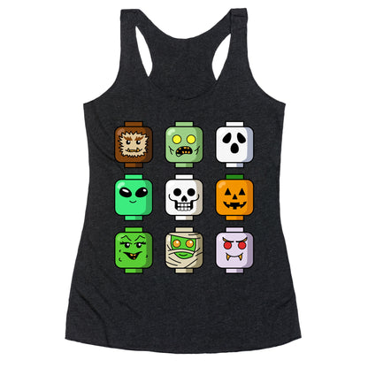 Halloween Zombie Block Heads Racerback Tank