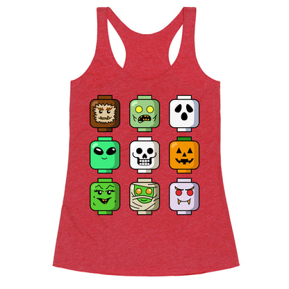 Halloween Zombie Block Heads Racerback Tank