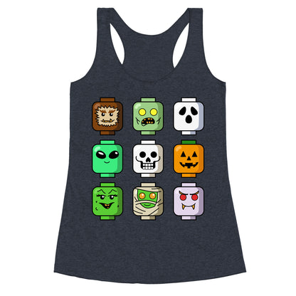 Halloween Zombie Block Heads Racerback Tank