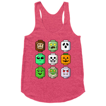 Halloween Zombie Block Heads Racerback Tank