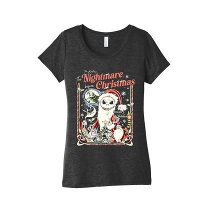 Nightmare Before Christmas Vintage Womens Triblend Tee