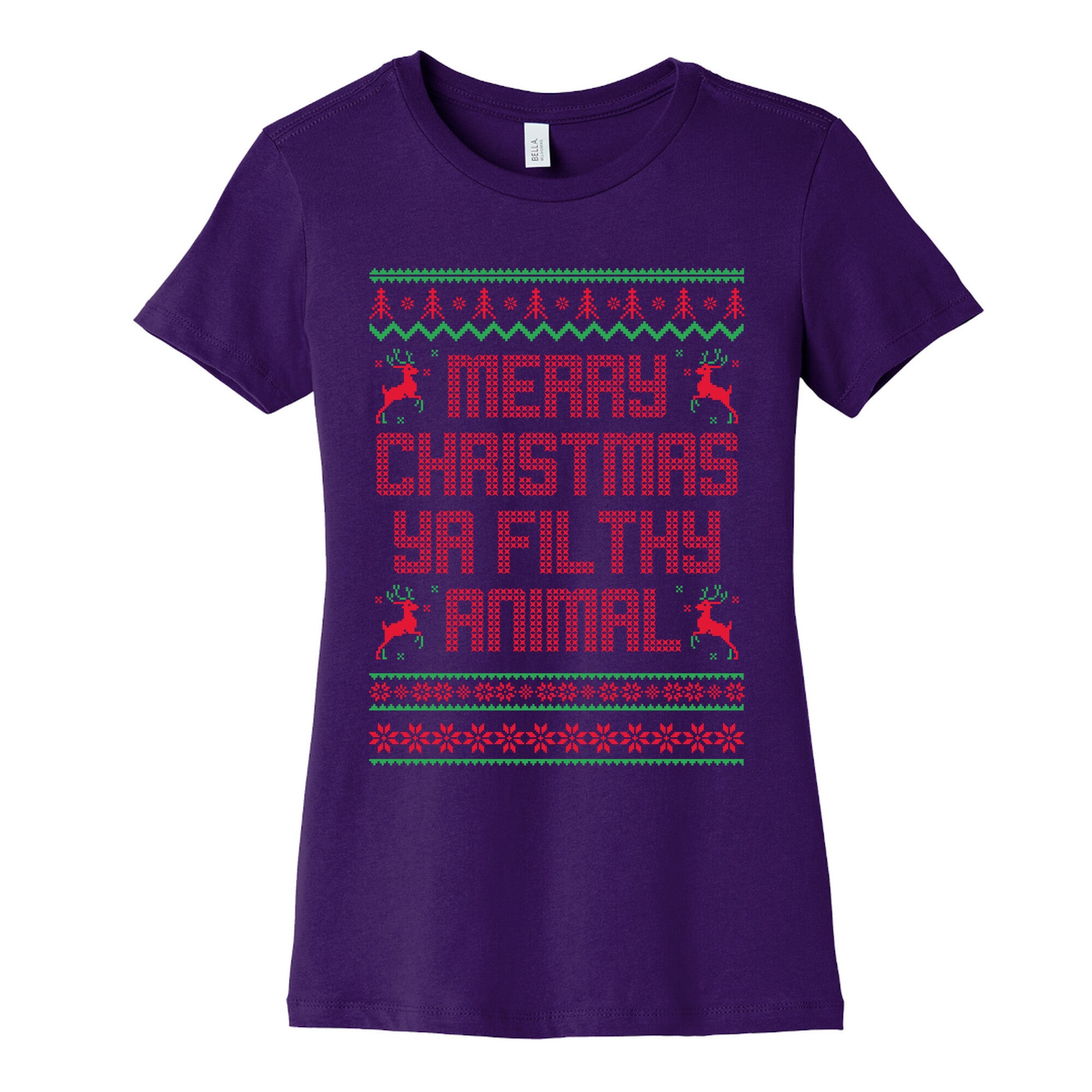 Merry Christmas Ya Filthy Animal Womens Cotton Tee