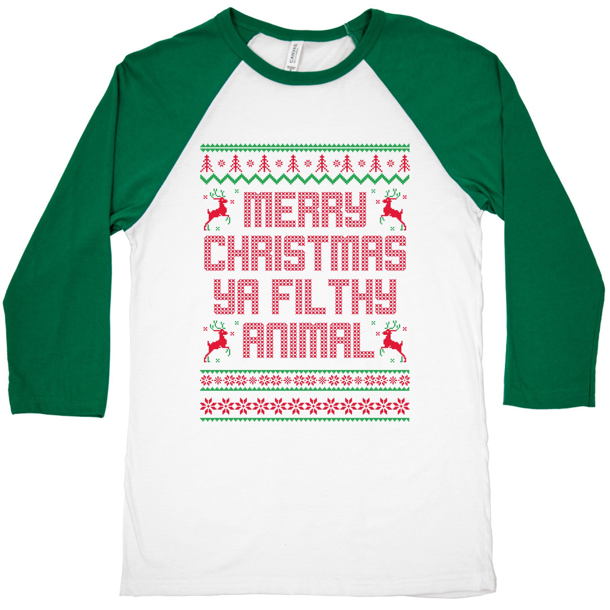 Merry Christmas Ya Filthy Animal Baseball Tee