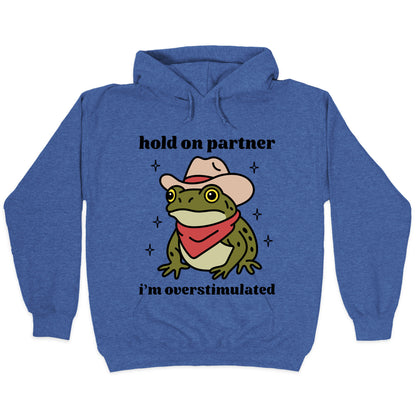 Hold on Partner, Im Overstimulated Hoodie