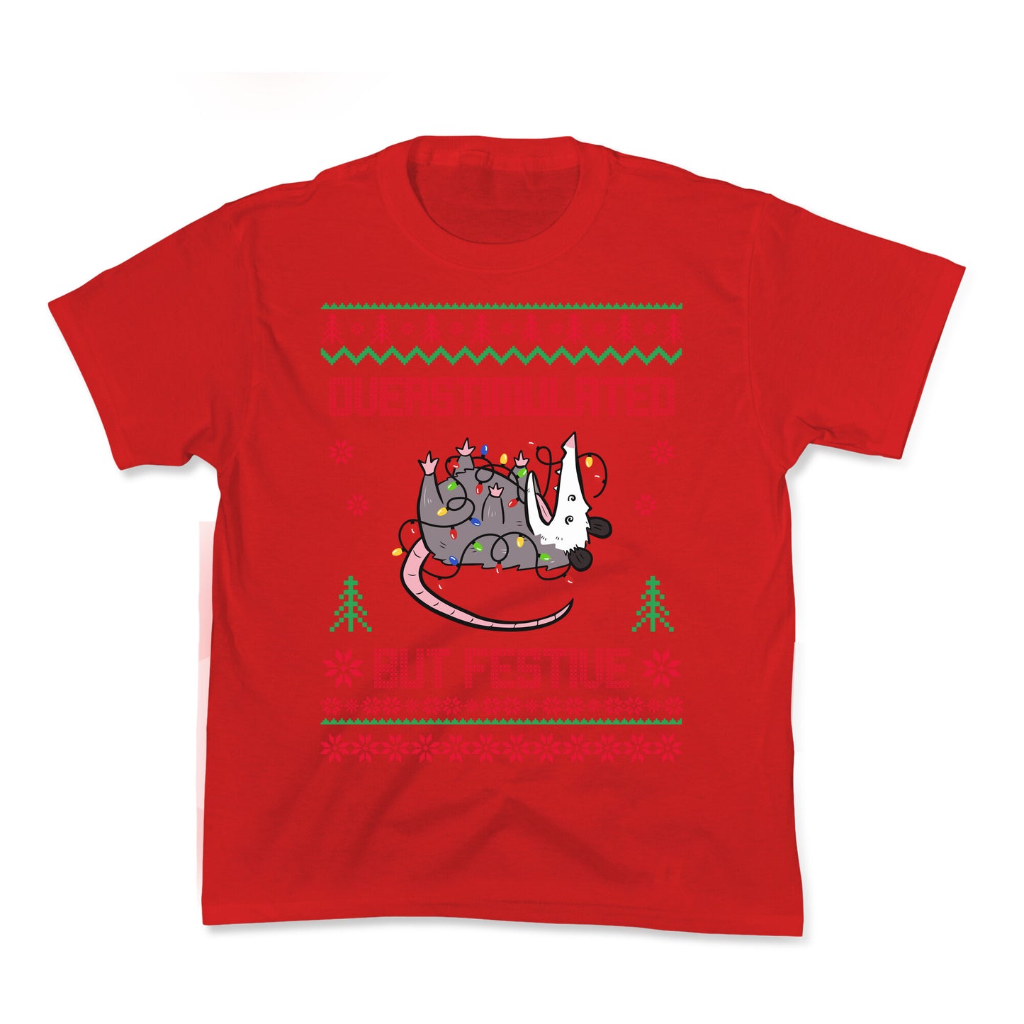 Overstimulated but Festive Kids Tee