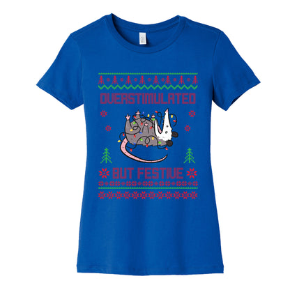 Overstimulated but Festive Womens Cotton Tee