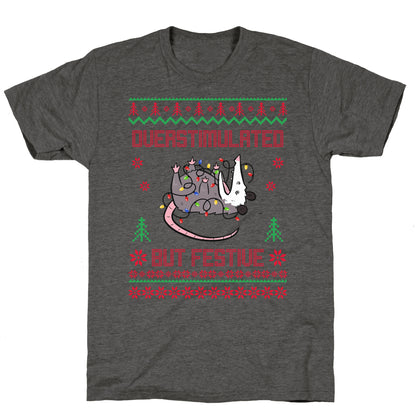 Overstimulated but Festive Unisex Triblend Tee