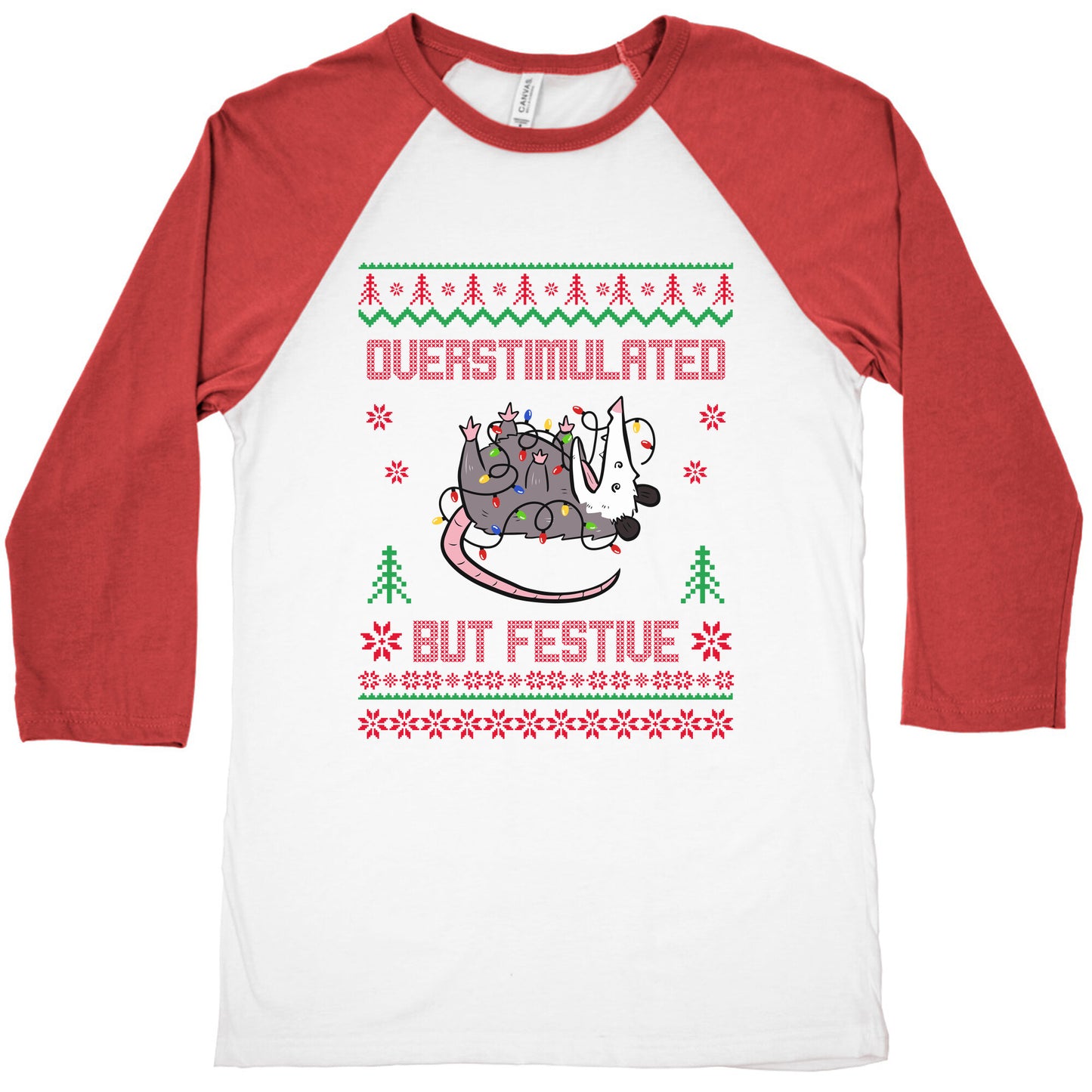 Overstimulated but Festive Baseball Tee