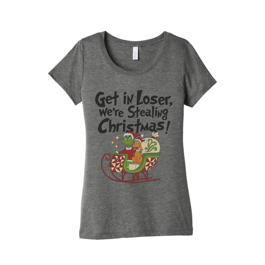Stealing Christmas Womens Triblend Tee
