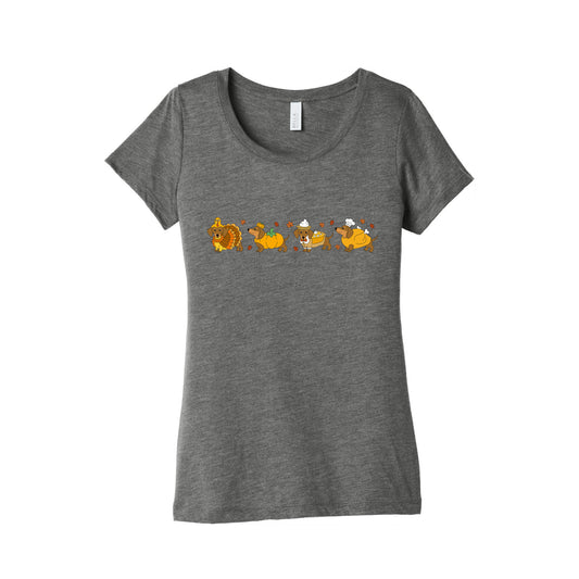 Turkey Dog Shirt Womens Triblend Tee