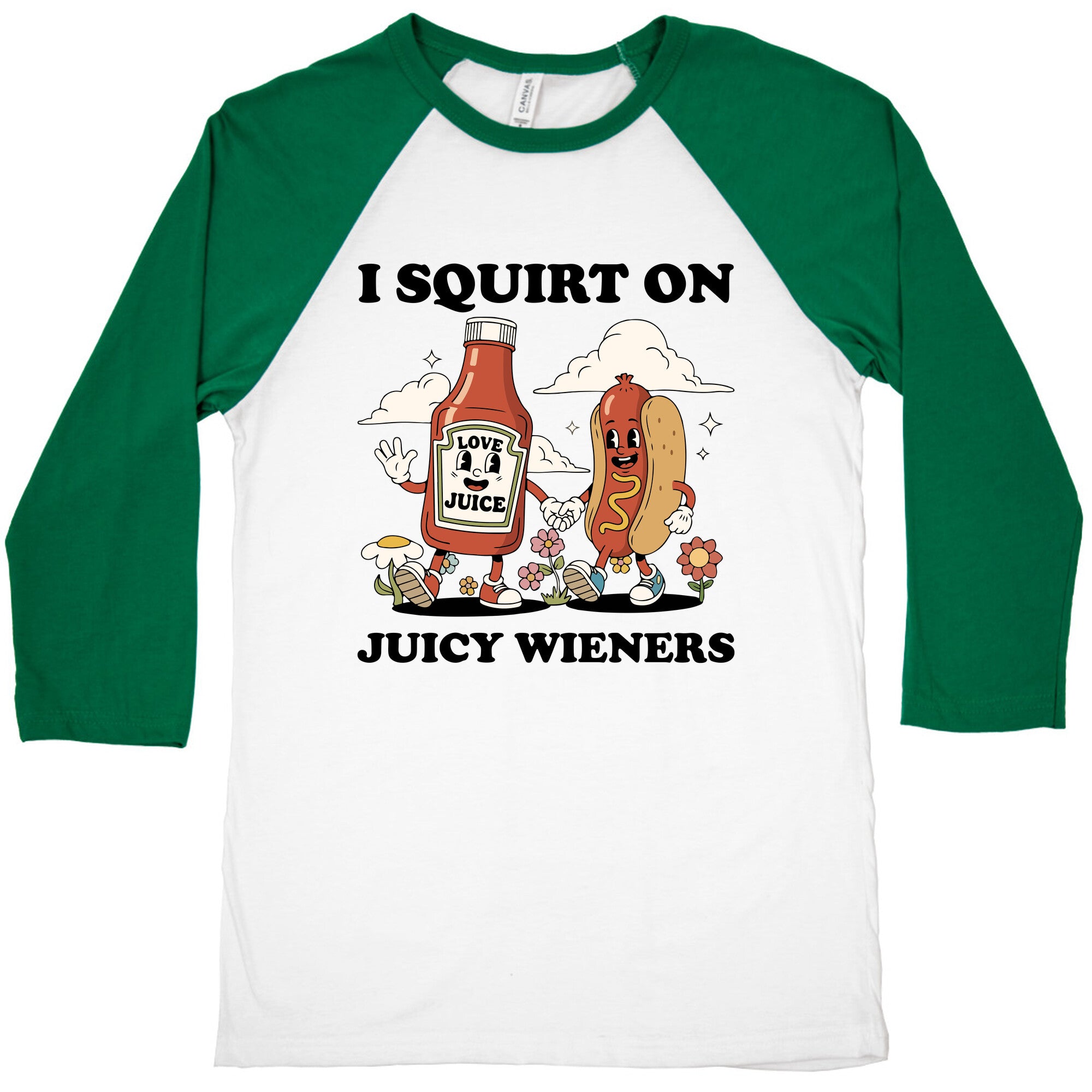 I Squirt on Juicy Wieners Baseball Tee