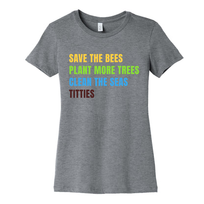 Save The Bees Womens Cotton Tee
