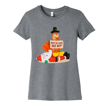 Santa Versus Turkey Womens Cotton Tee