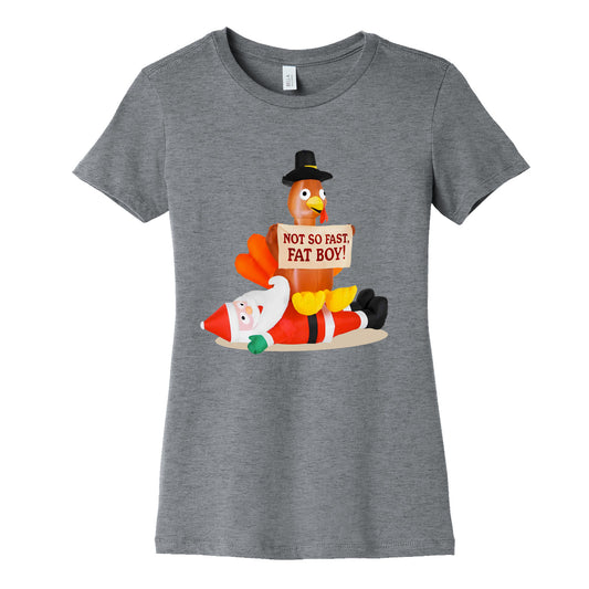 Santa Versus Turkey Womens Cotton Tee