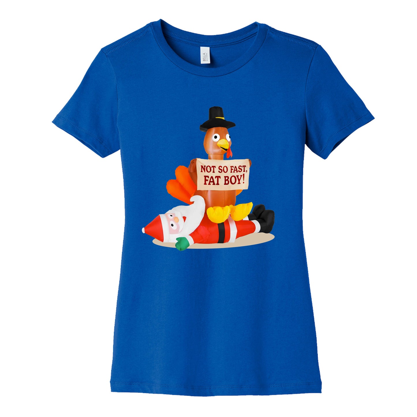 Santa Versus Turkey Womens Cotton Tee