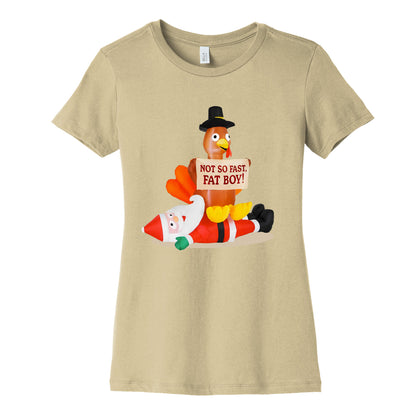 Santa Versus Turkey Womens Cotton Tee