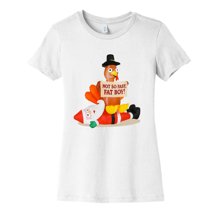 Santa Versus Turkey Womens Cotton Tee