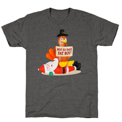 Santa Versus Turkey Unisex Triblend Tee
