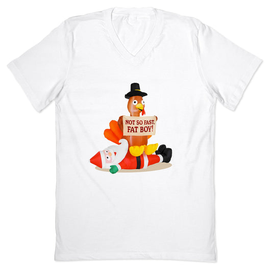 Santa Versus Turkey V-Neck