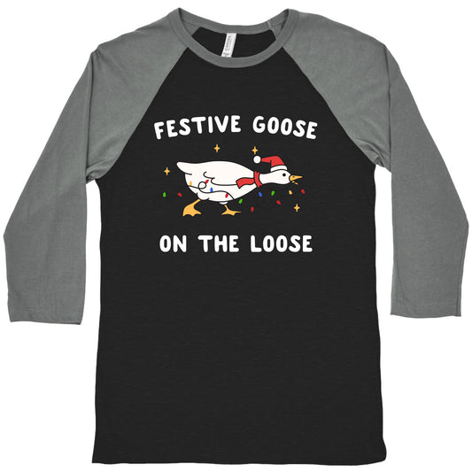 Festive Goose Baseball Tee