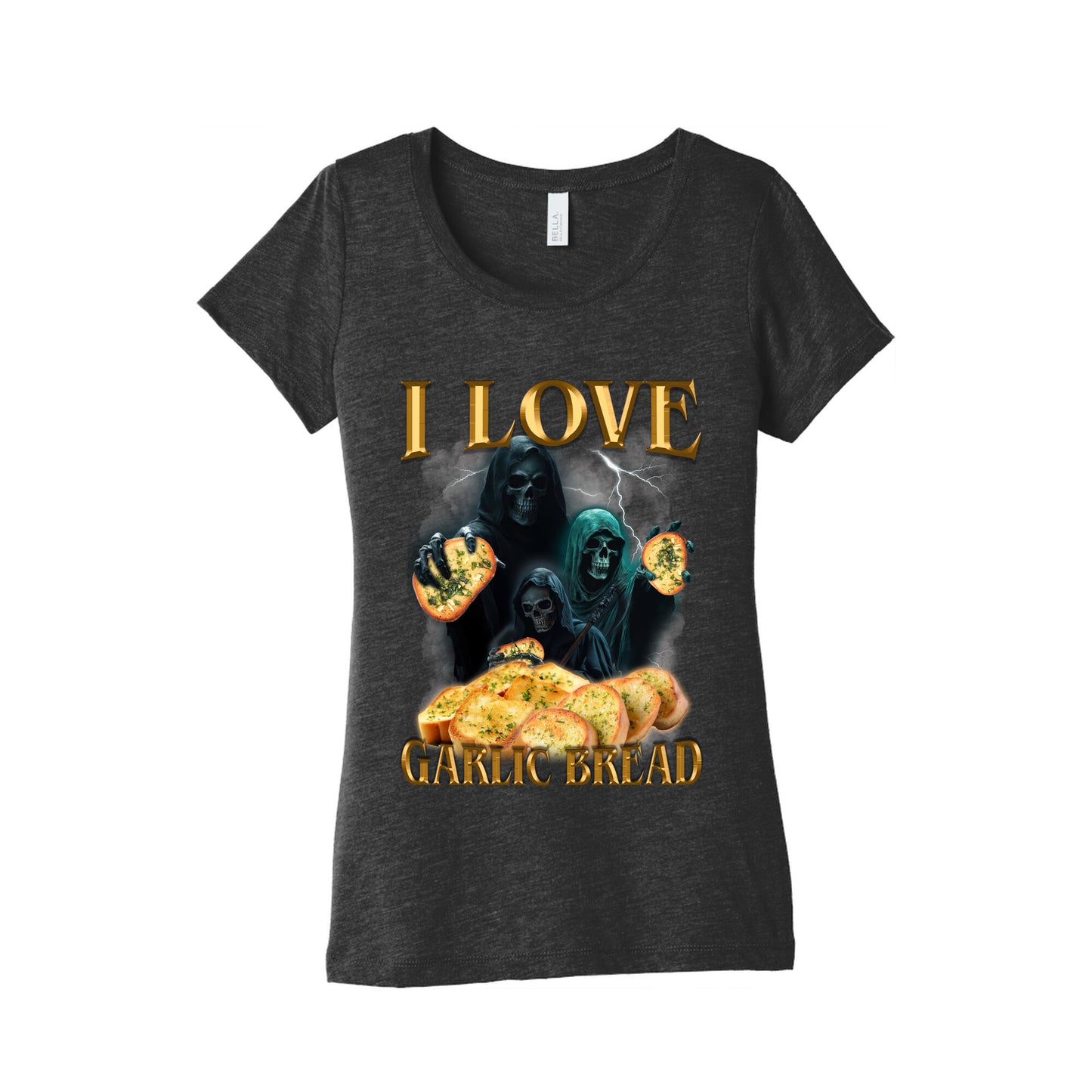 I Love Garlic Bread Womens Triblend Tee