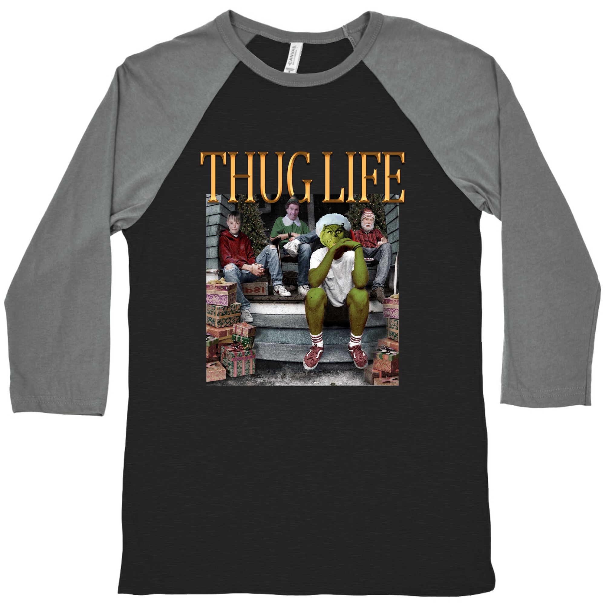 Christmas Thug Life Baseball Tee