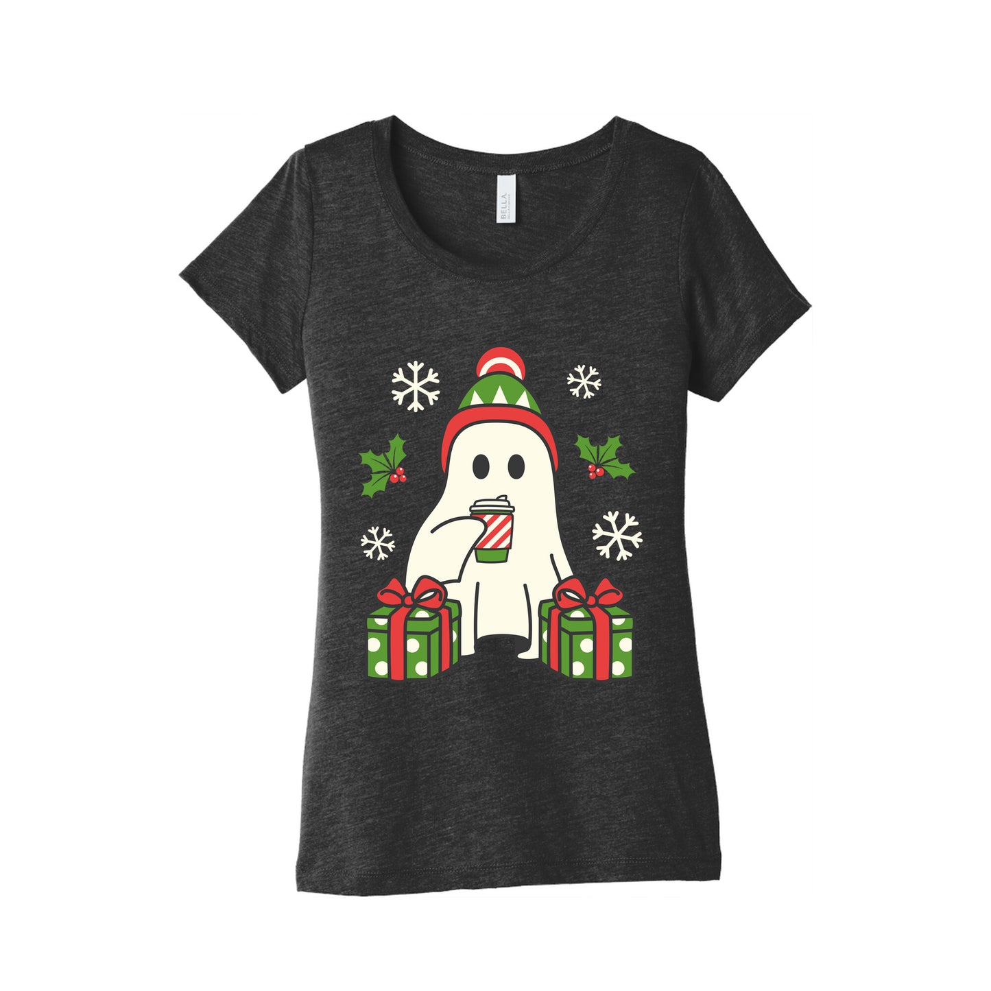 Christmas Ghost Womens Triblend Tee