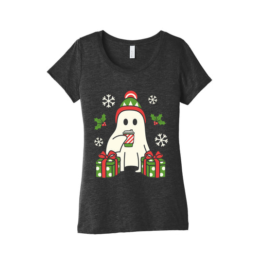 Christmas Ghost Womens Triblend Tee