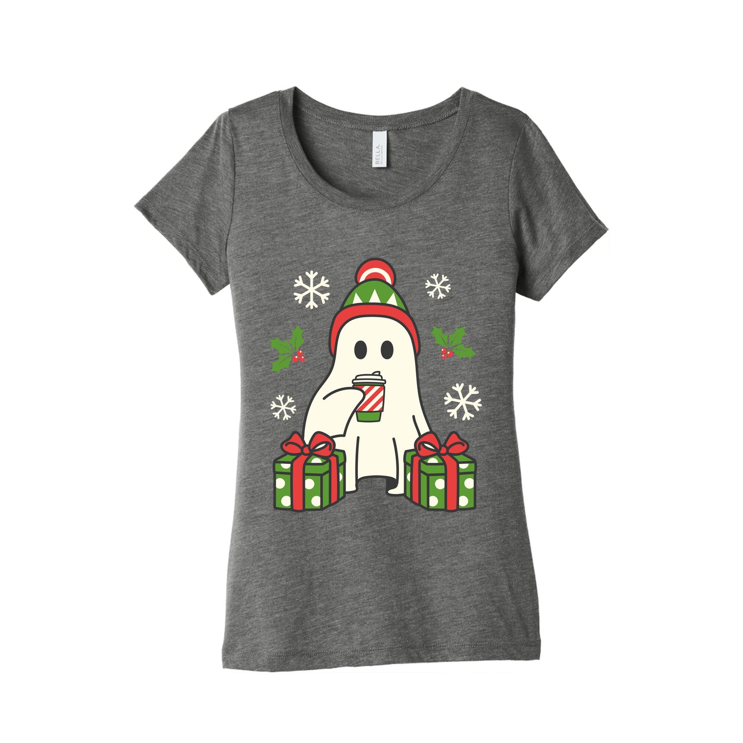 Christmas Ghost Womens Triblend Tee