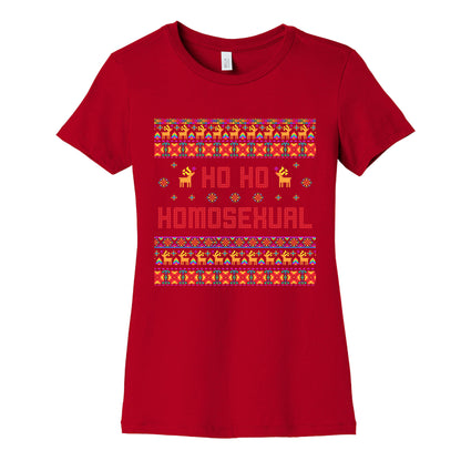 Ho Ho Ho Homosexual Womens Cotton Tee